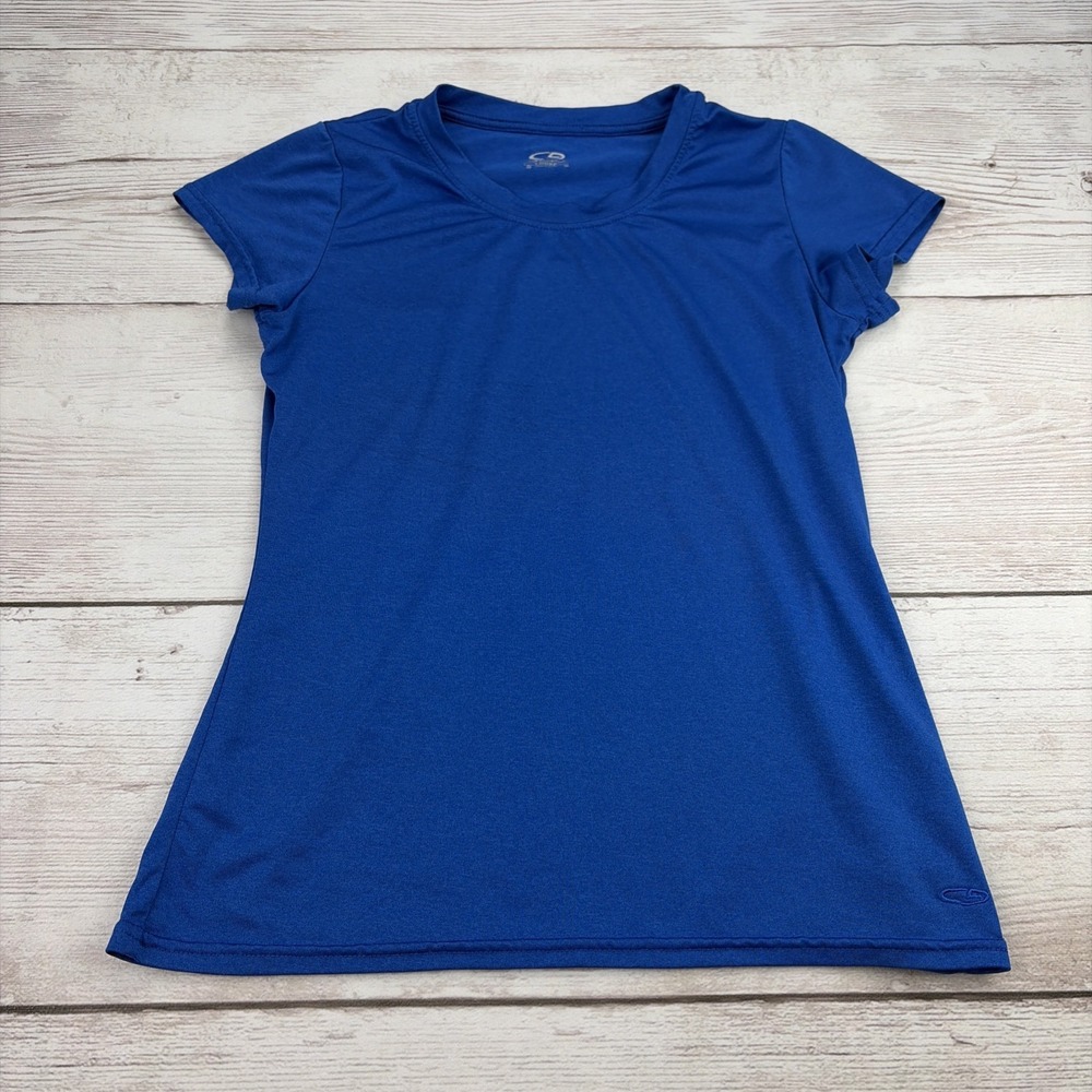 Champion Women's Small Loose Short Sleeve Crew Neck Blue Athletic Shirt